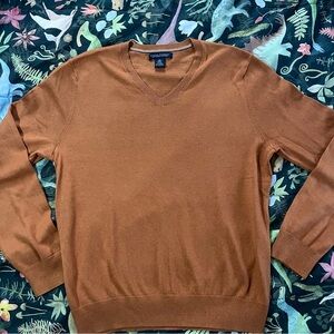 Burnt orange Banana Republic Silk/Cashmere/Cotton blend pullover sweater, mens M